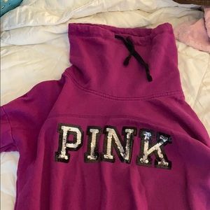 Pink high neck sweatshirt